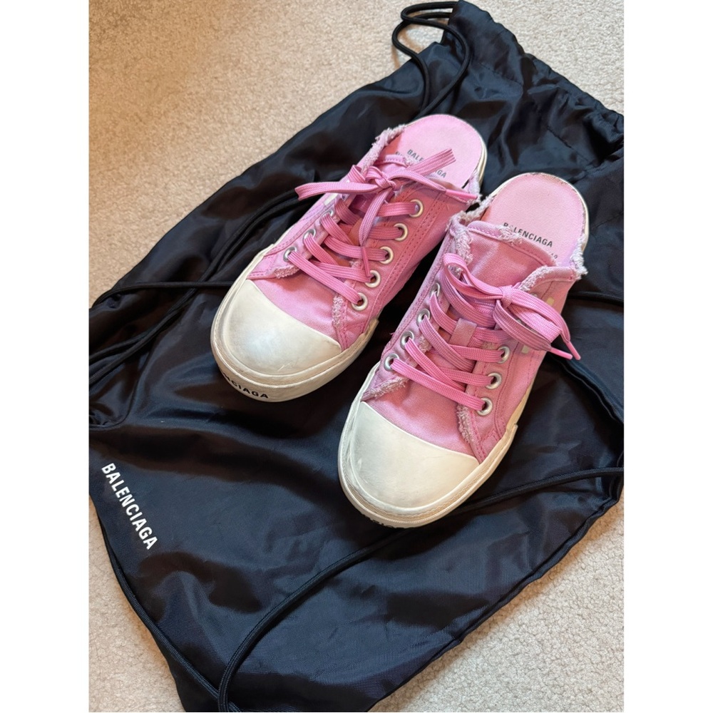 Balenciaga paris mule distress canvas sneakers - Picture 2 of 4